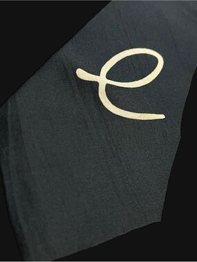 Vintage 90s Comme des Garçons Homme Plus Silk Tie - Black Cursive "e" Archival